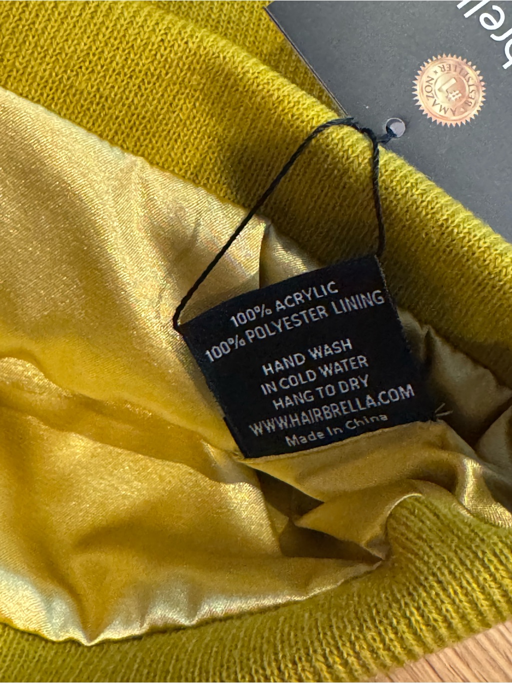 Hairbrella Waterproof Satin-Lined Cuffed Beanie Chartreuse Unisex Nwt Os — image 2 of 5